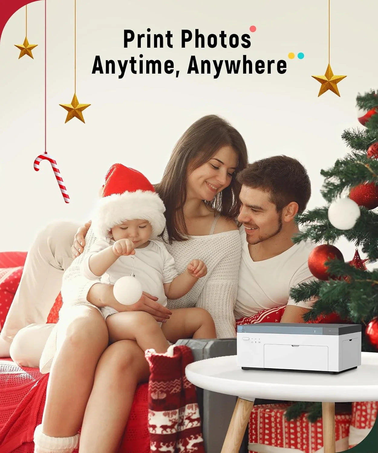 NEW  4x6'' Photo Printer, Phone Printer 100 Sheets & 3 Cartridges, Full-Color Photo, Portable Instant Photo Printer for iPhone ,