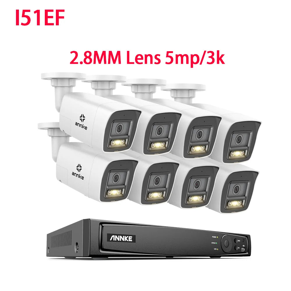 ANNKE 4K Ultra HD POE Video Surveillance System 8CH H.265+ NVR With 4K Security Cameras CCTV Kit Audio Recording 8MP Ip camera