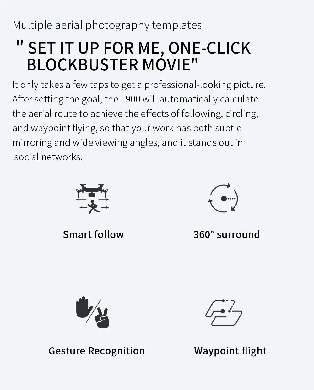 Drone L900 Pro 4K Professional Photography Quadcopter RC