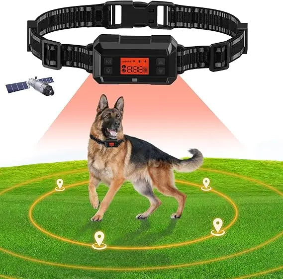 GPS Wireless Dog Fence. IPX7 Waterproof Dog Training Collar.