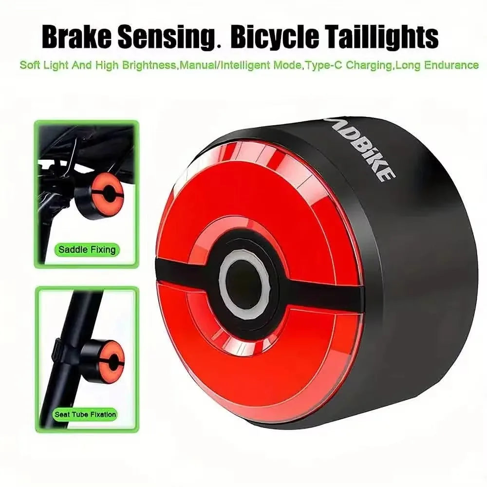 Brake Sensing Bike Taillights IPX6 Waterproof Bicycle Tail Lights Automatic Switch High Brightness Cycling Taillights TYPE-C