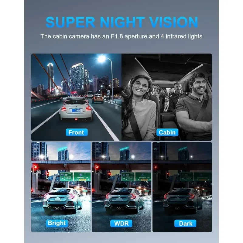 .Dash Camera Night Vision 360 Degree View  Dash Cam