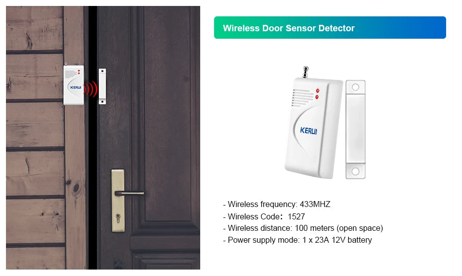 KERUI Tuya Smart WIFI Security Alarm System Kit 110dB Wireless Loud Indoor/Outdoor Siren Horn Home Burglar Motion Door Sensor