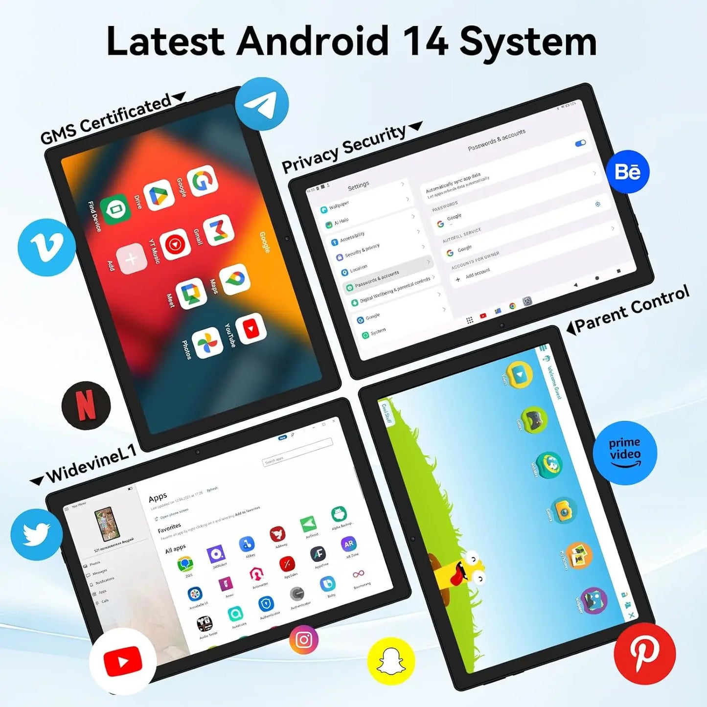 URAO A7 11 Inch Android Tablet 16GB RAM 128GB ROM 1TB Expansion