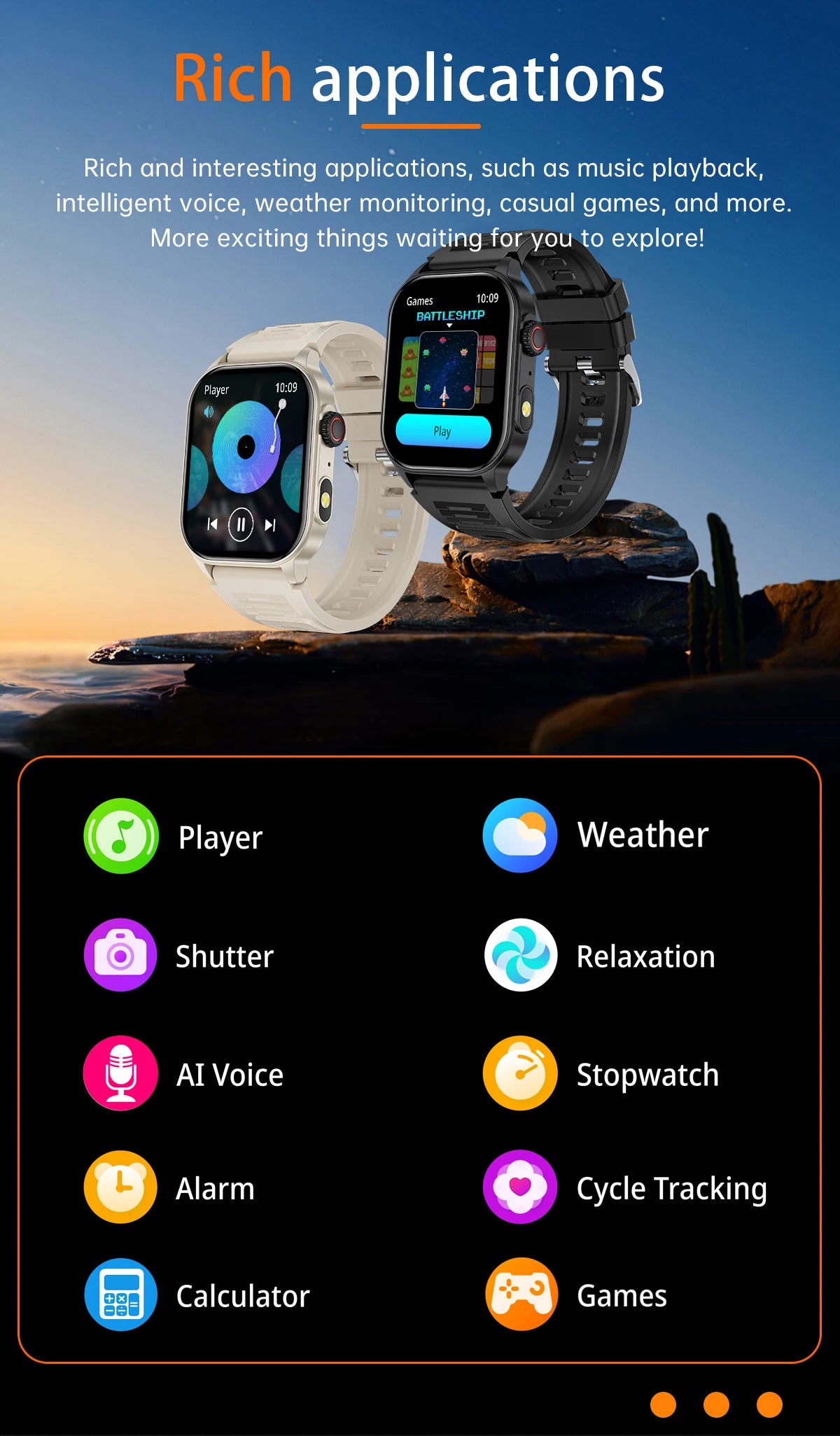 LIGE New Smart Watch LED Flashlight Military Sport Watches