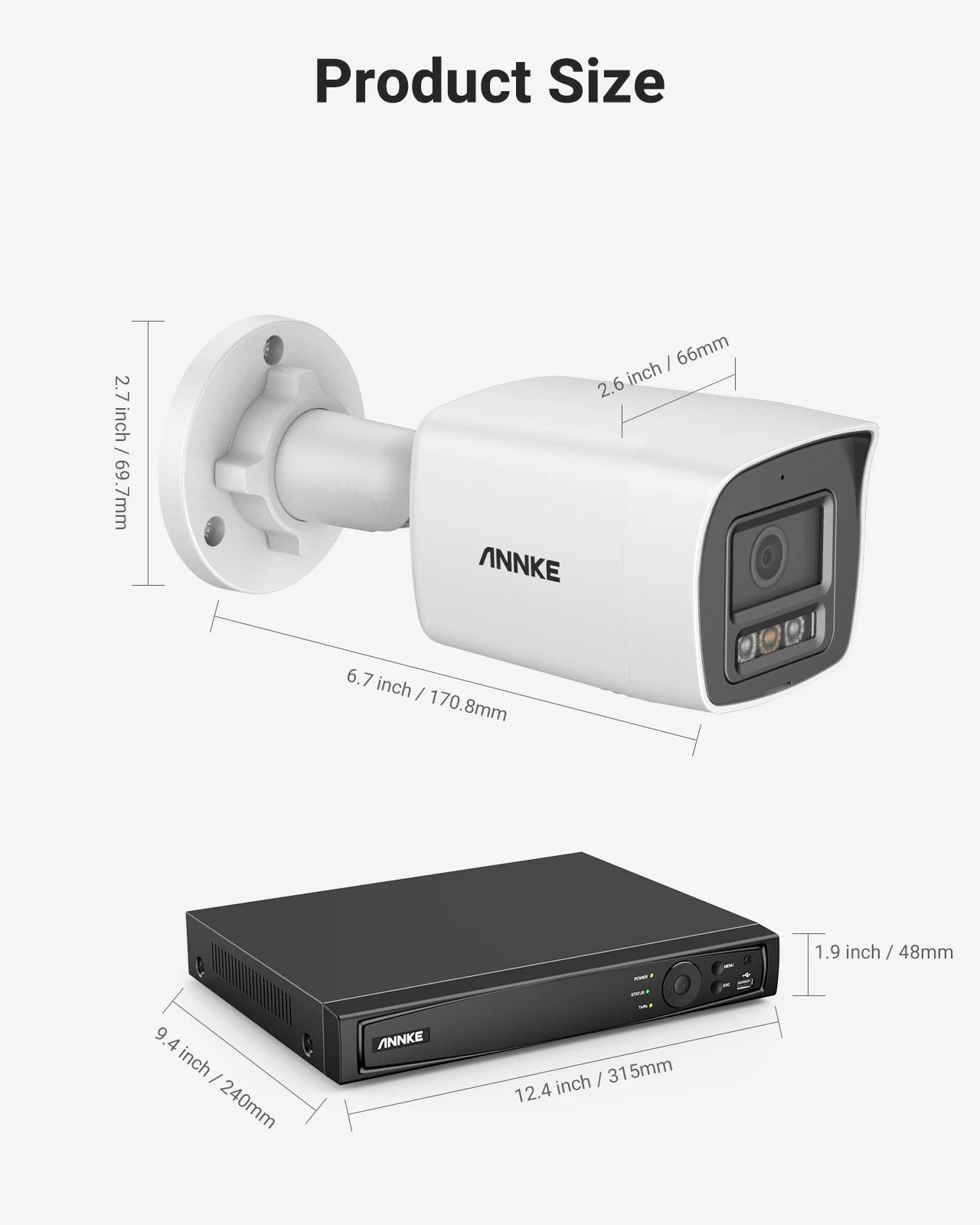 ANNKE 4K Ultra HD POE Video Surveillance System 8CH H.265+ NVR With 4K Security Cameras CCTV Kit Audio Recording 8MP Ip camera