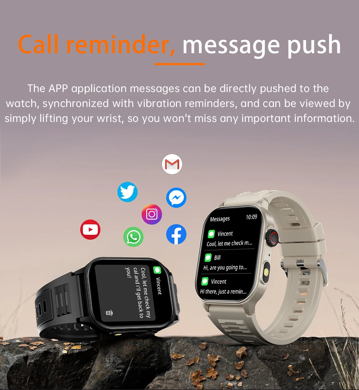 LIGE New Smart Watch LED Flashlight Military Sport Watches