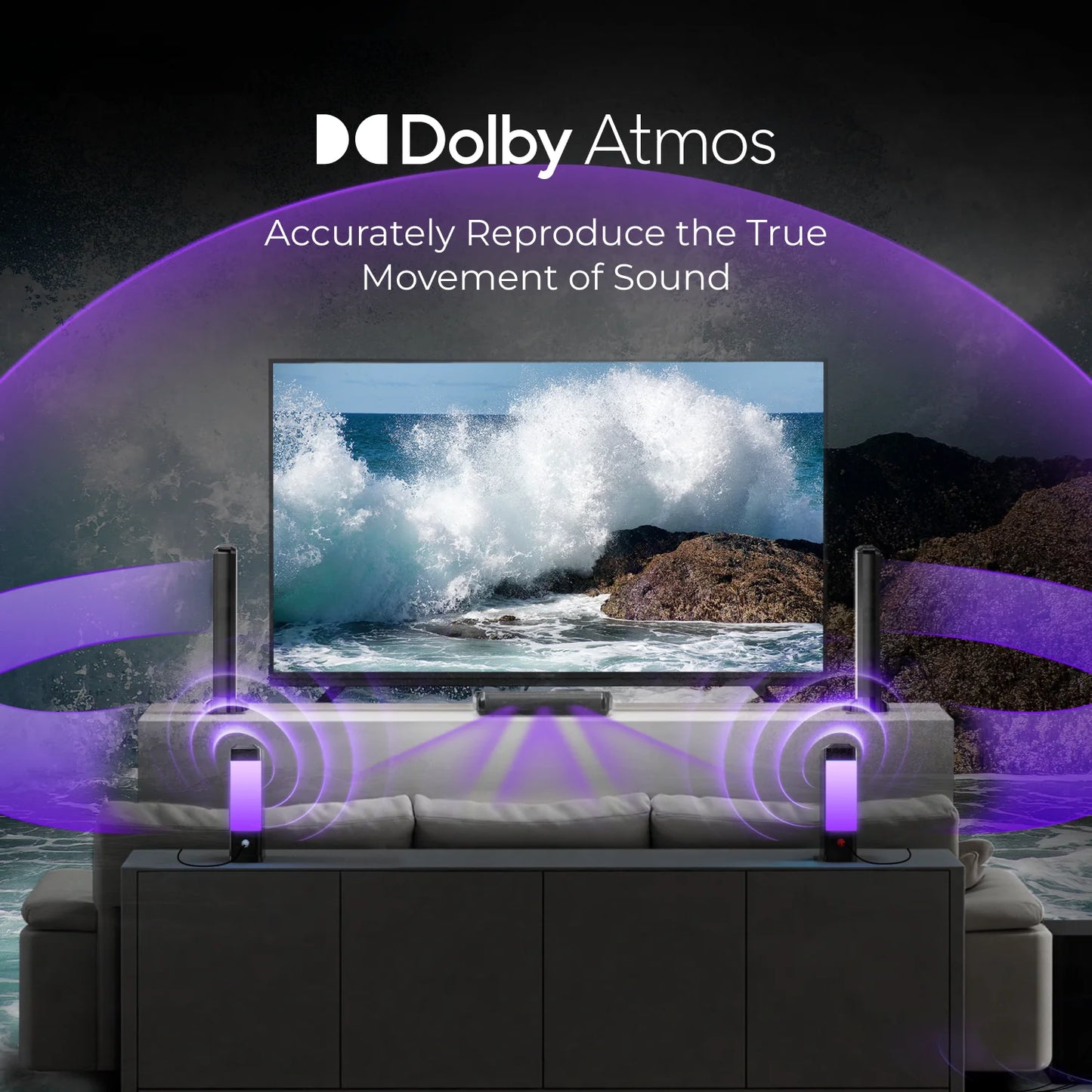 ULTIMEA 9.1ch Dolby Atmos Detachable Soundbar with Subwoofer&Rear Speakers, Surround Sound System for TV, RGB Light, APP Control