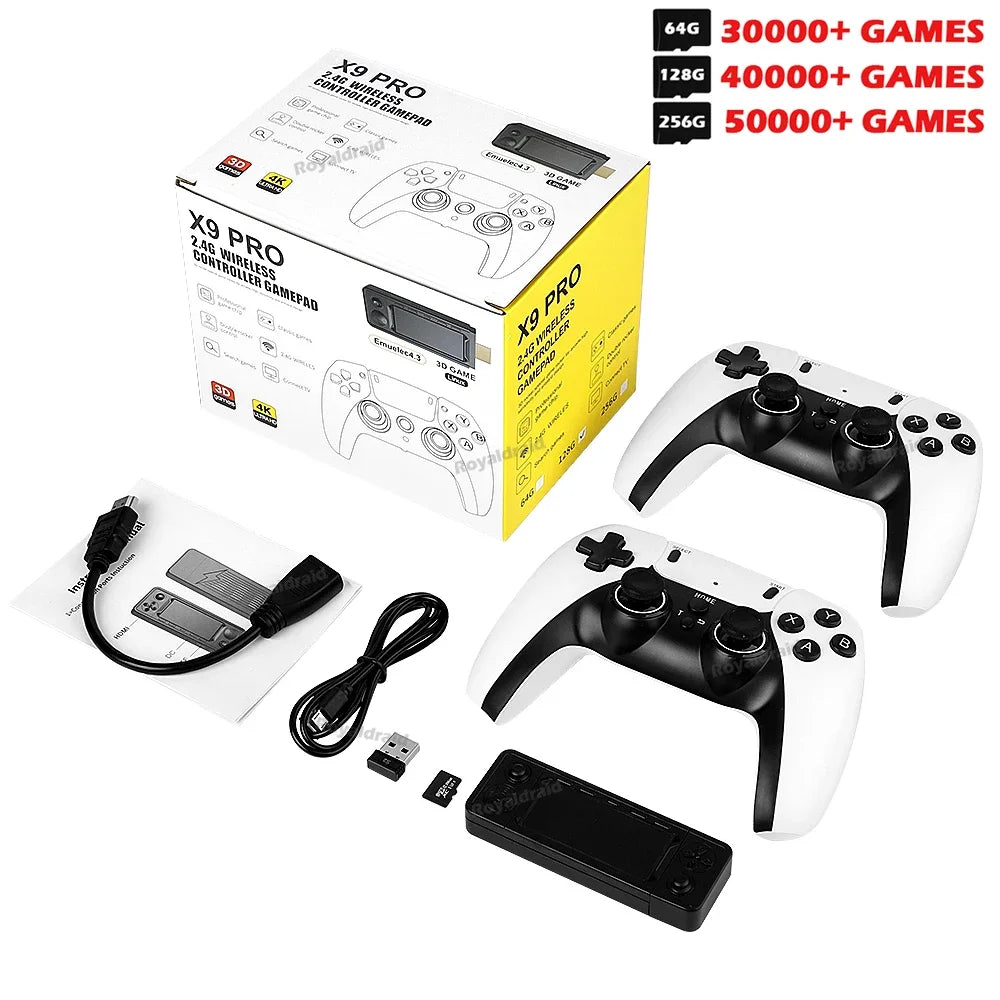 128G 256G X9 PRO GameStick 4KHD TV Video Game Console 3D Games