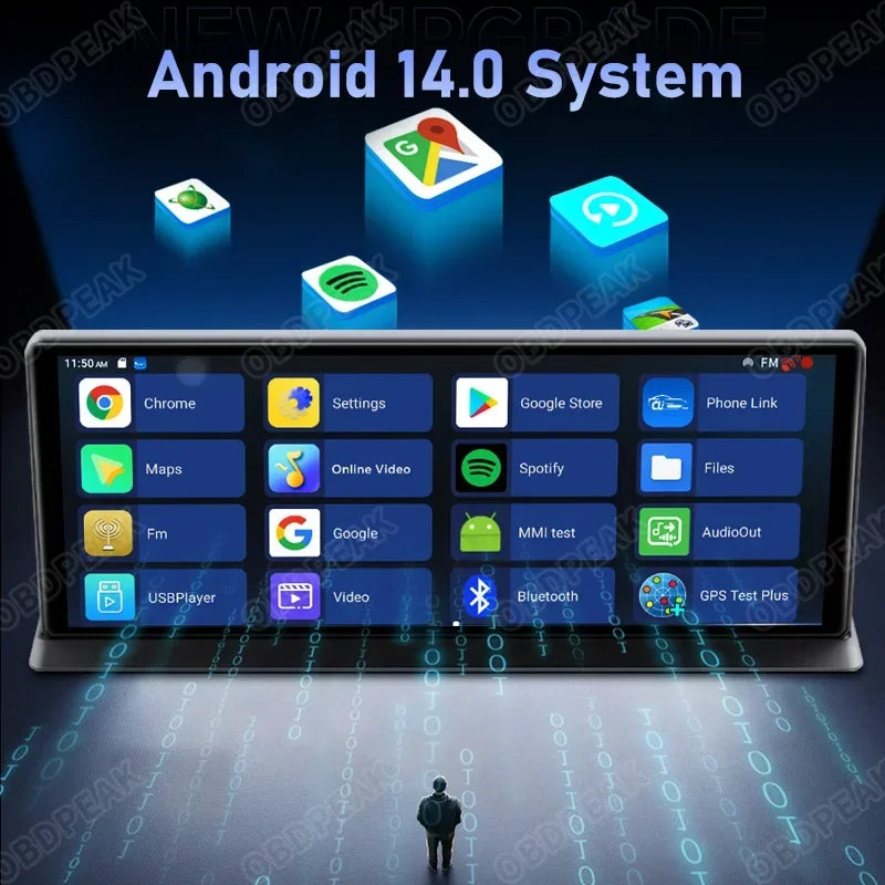 11.3" Android 14 Dash Cam Wireless CarPlay Android