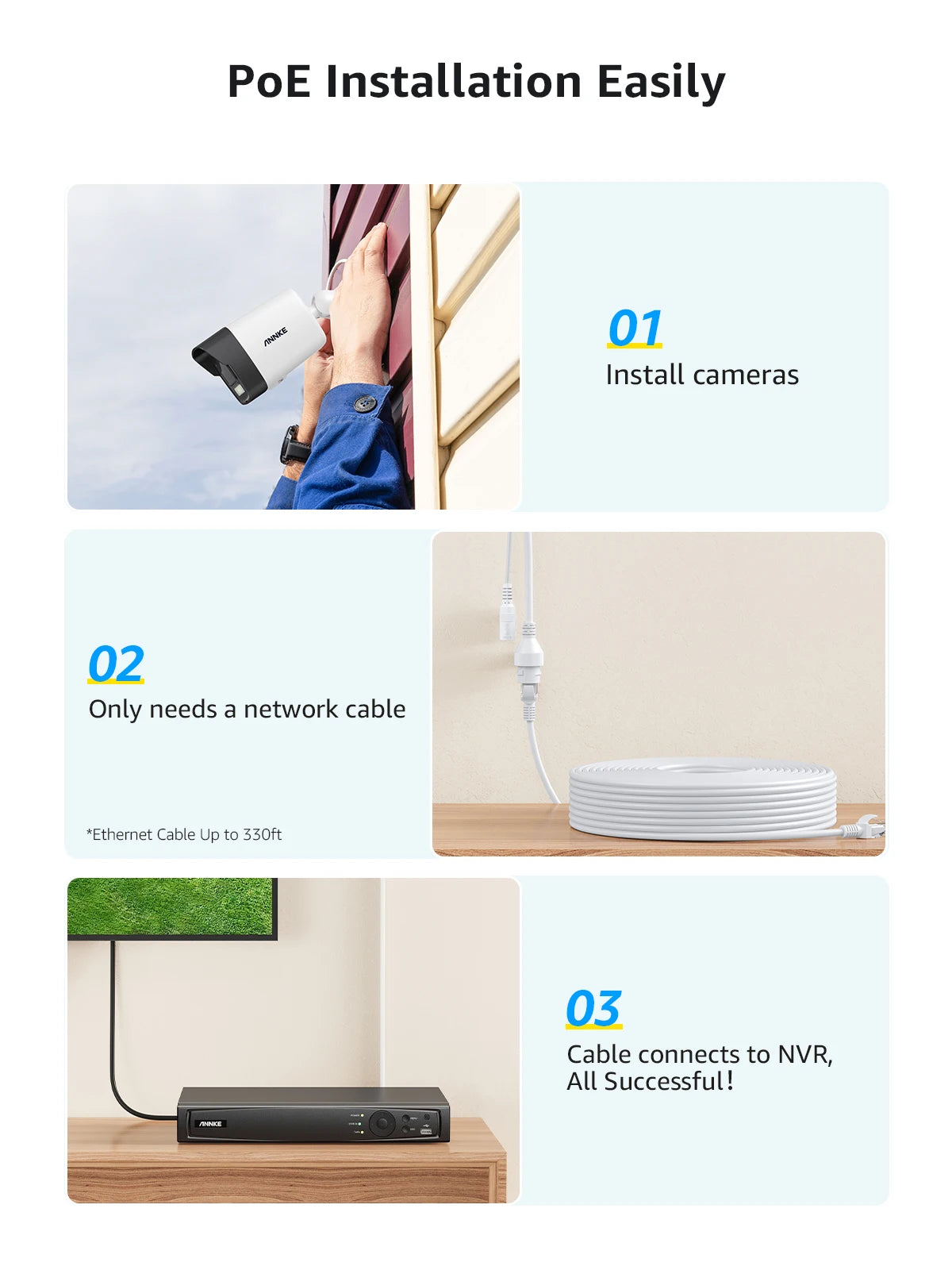 ANNKE 4K Ultra HD POE Video Surveillance System 8CH H.265+ NVR With 4K Security Cameras CCTV Kit Audio Recording 8MP Ip camera