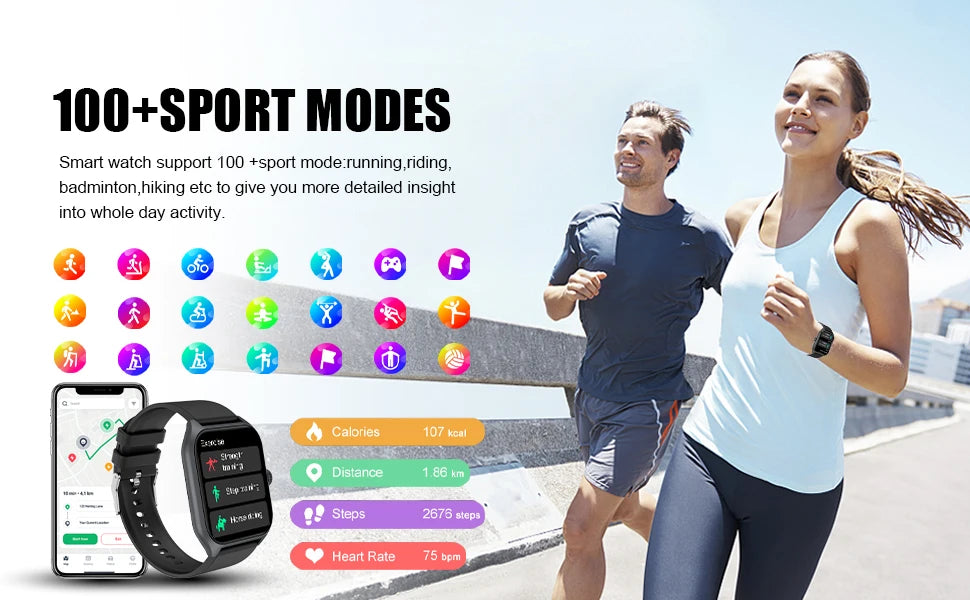 AI Voice Assistant Smart Watch for Men Women,