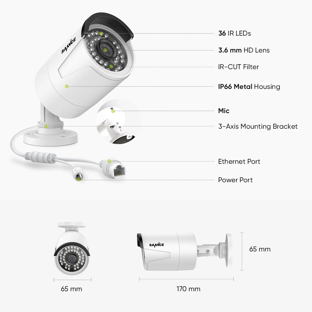 SANNCE 5MP Ultra HD POE Video Surveillance System Set 16CH NVR Recorder With 16PCS Ip camera 5MP Security System CCTV Kit
