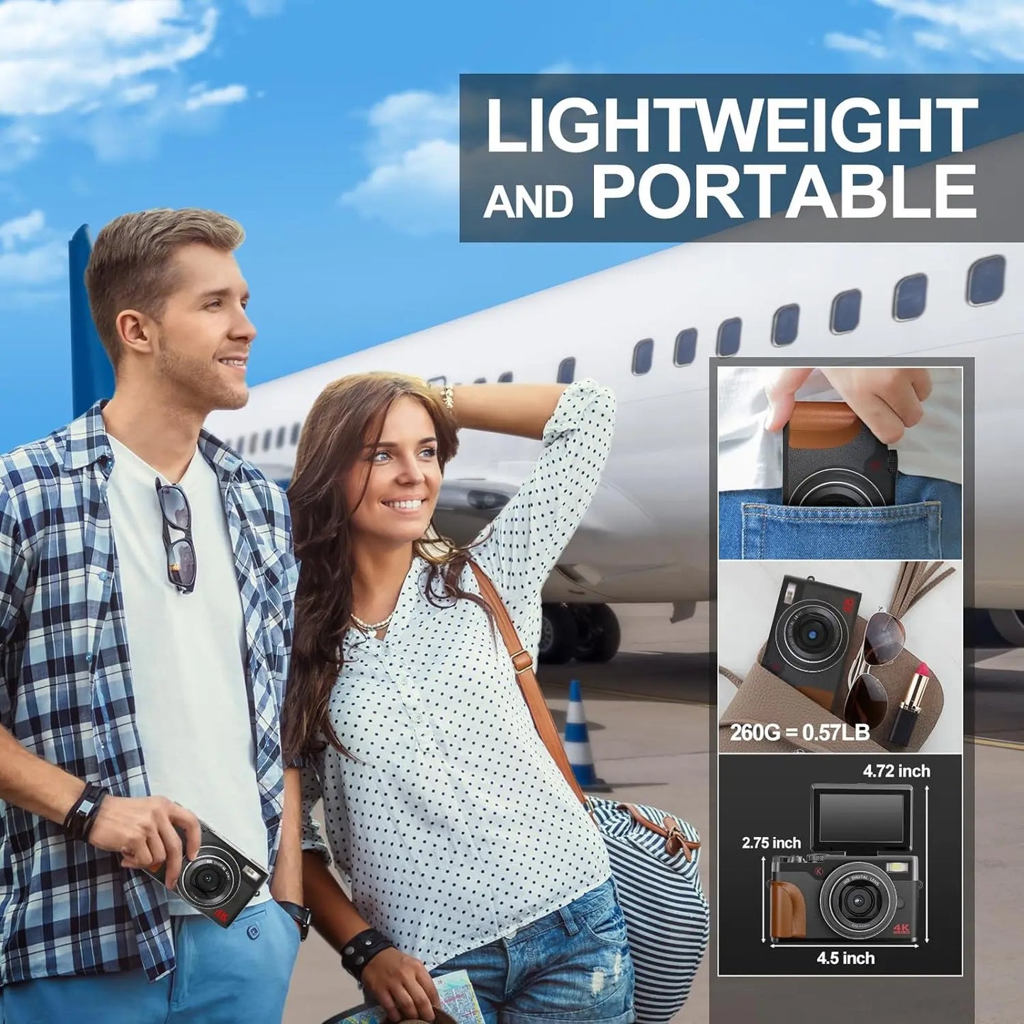 NBD Digital Camera 56MP Cameras for Photography 4K Compact Camera