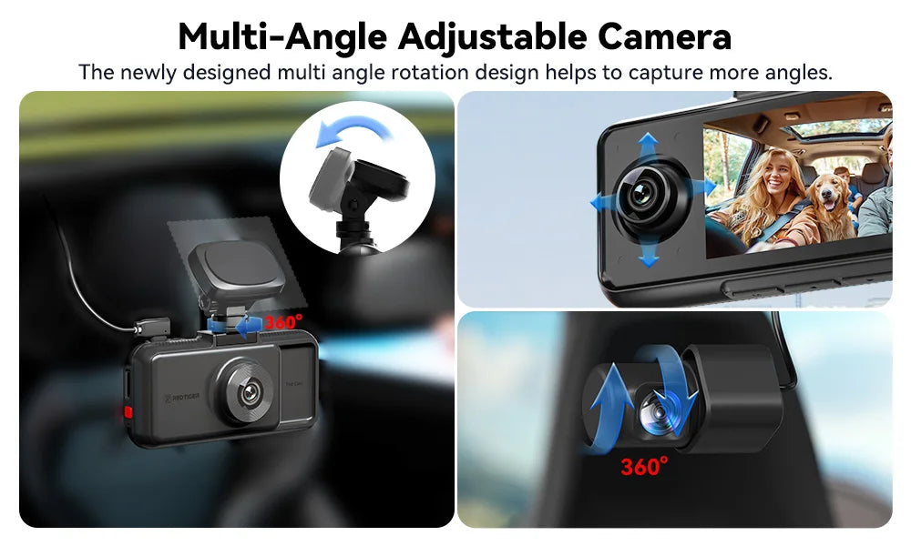 REDTIGER A6  3 Cameras Front/Cabin/Rear Cam 4K