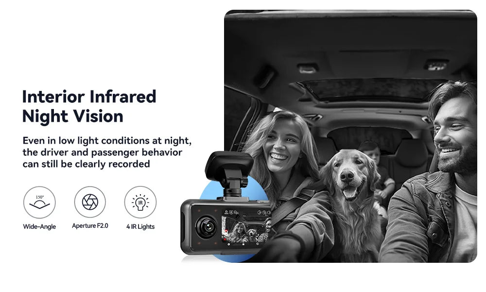 REDTIGER A6  3 Cameras Front/Cabin/Rear Cam 4K
