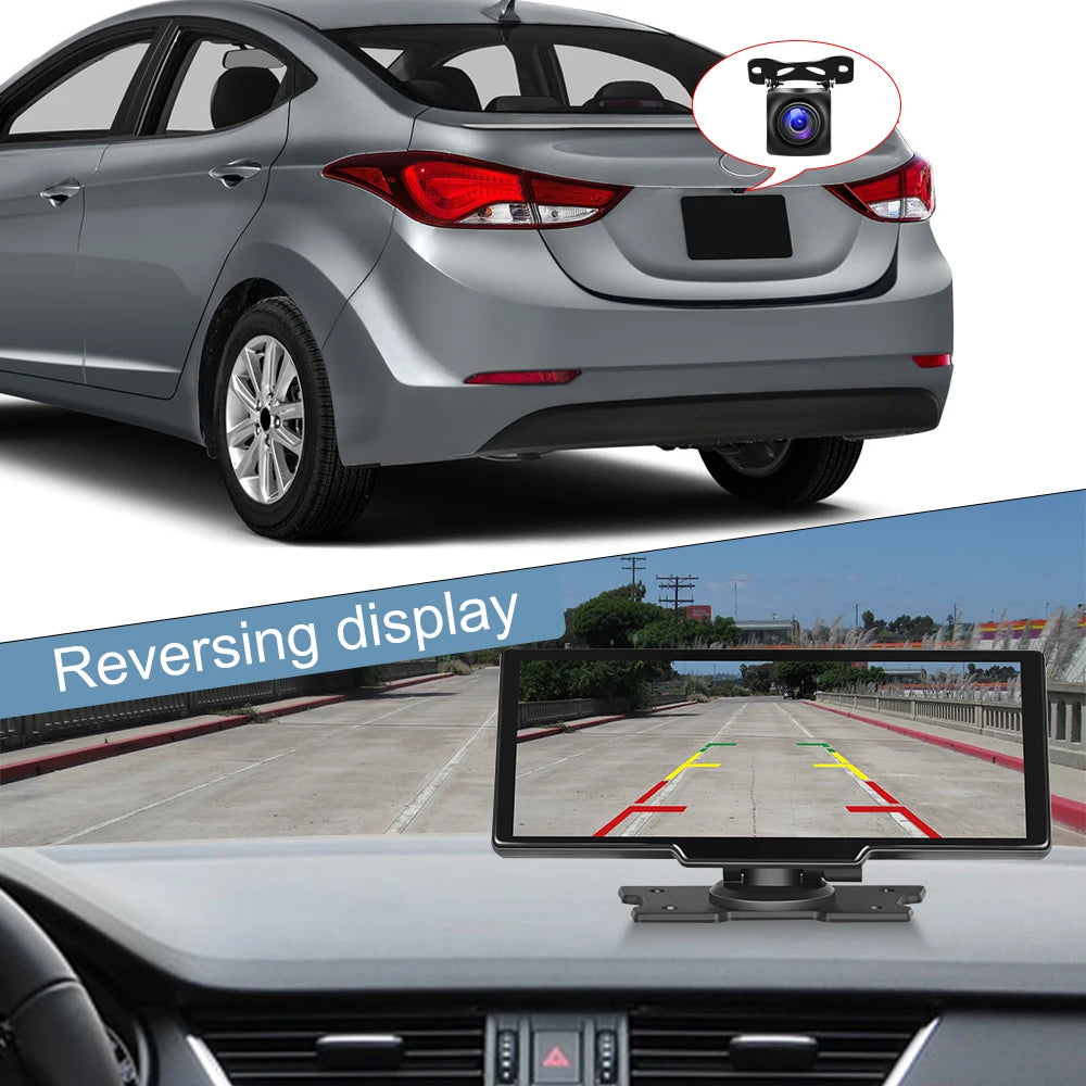 Podofo 10.26" Dash Cam 4K Rearview Camera Dashboard DVR Car Monitor