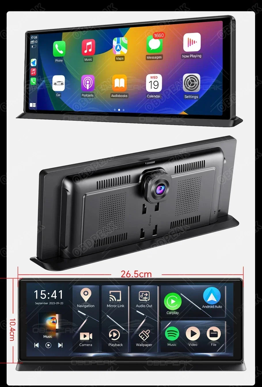 4GB+64GB 11.3 Inch Android 14 Dual Lens Dash cam Camera