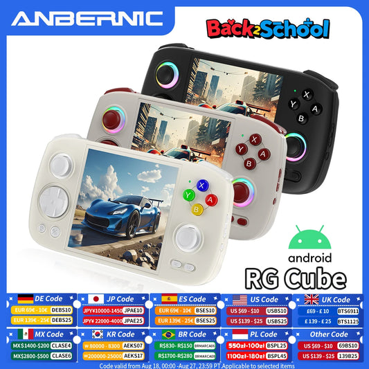 ANBERNIC RG Cube Handheld Game Console 3.95'' IPS Multi-touch Screen T820 Android 13 RGB Joystick 5200mAh Video Gaming Consoles