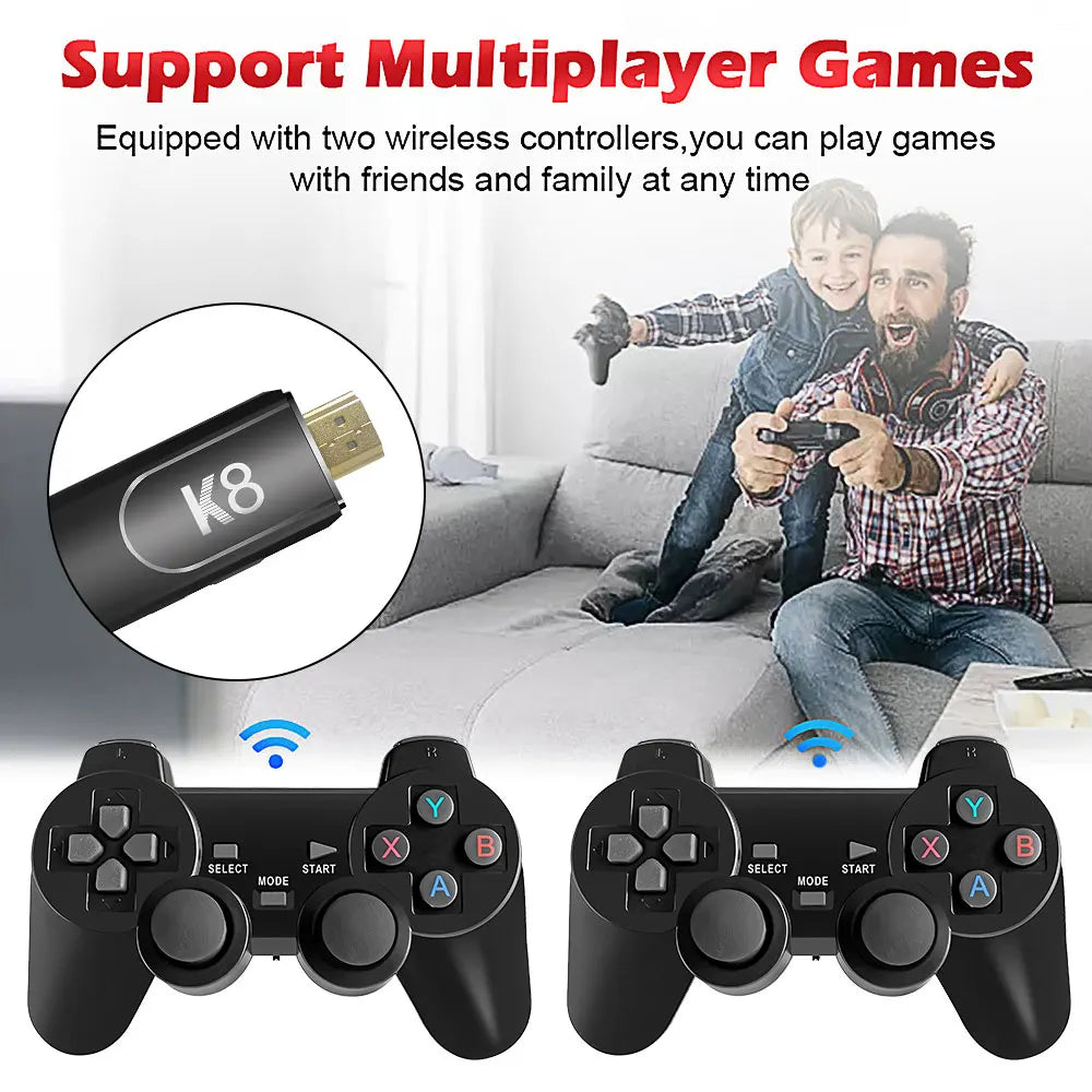 4K HD K8 Gamepad 64G Retro Video Game Console 40000+ Game