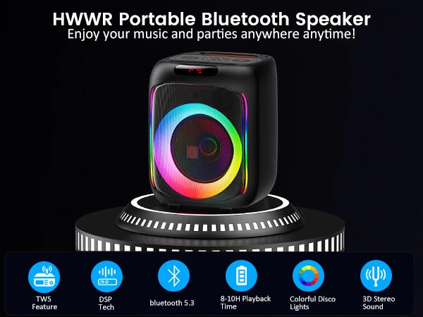 FanFun Karaoke Machine with 2 Microphones, Portable Bluetooth Speaker with RGB Light, Karaoke System for Karaoke Home Party