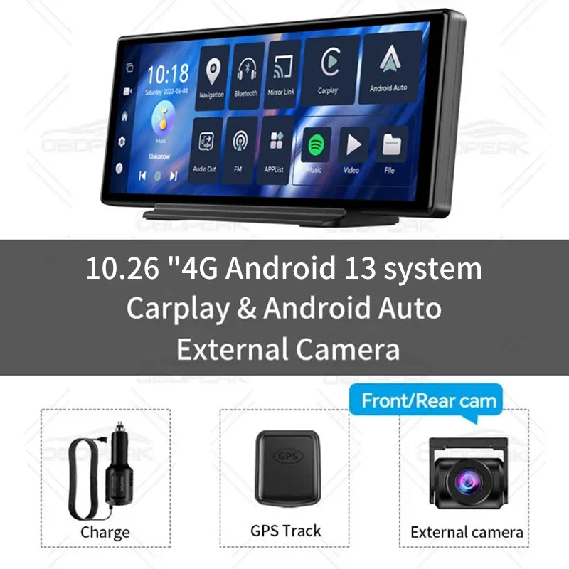 OBDPEAK T30 10.26“ Android 13  Ai Screen Carplay Android  Mirror Camera