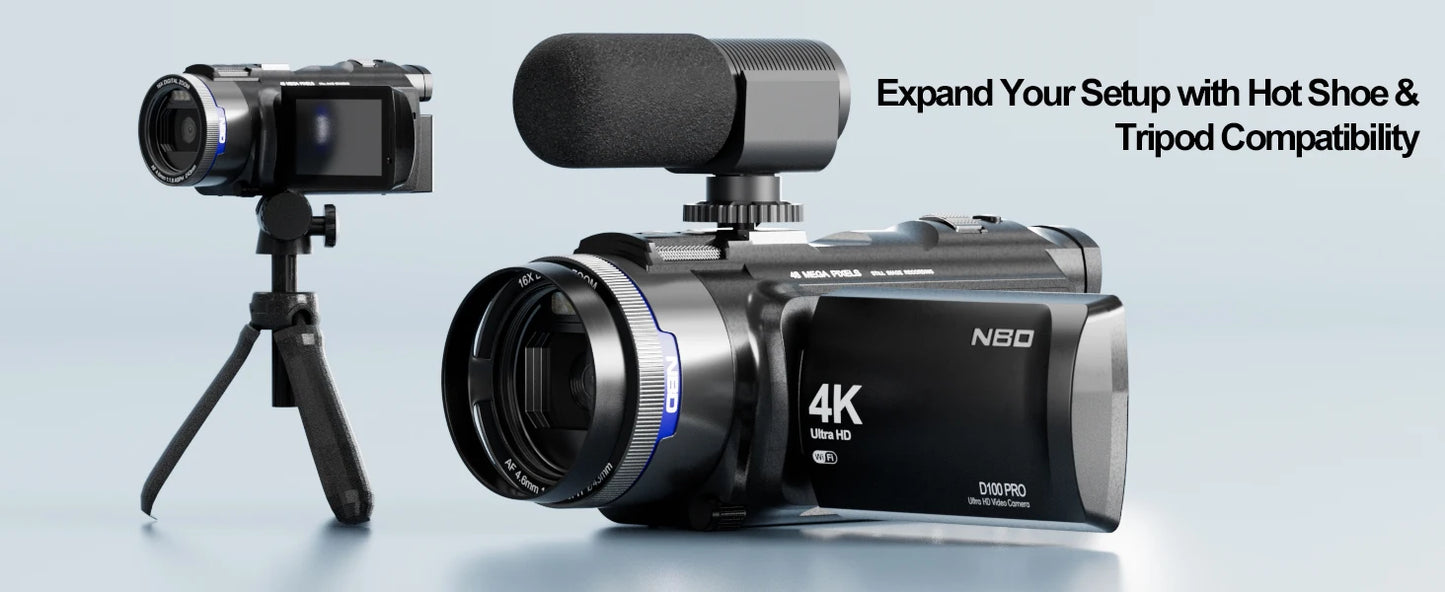 NBD 4K Camcorder Video Camera with 48MP Vlogging Camera