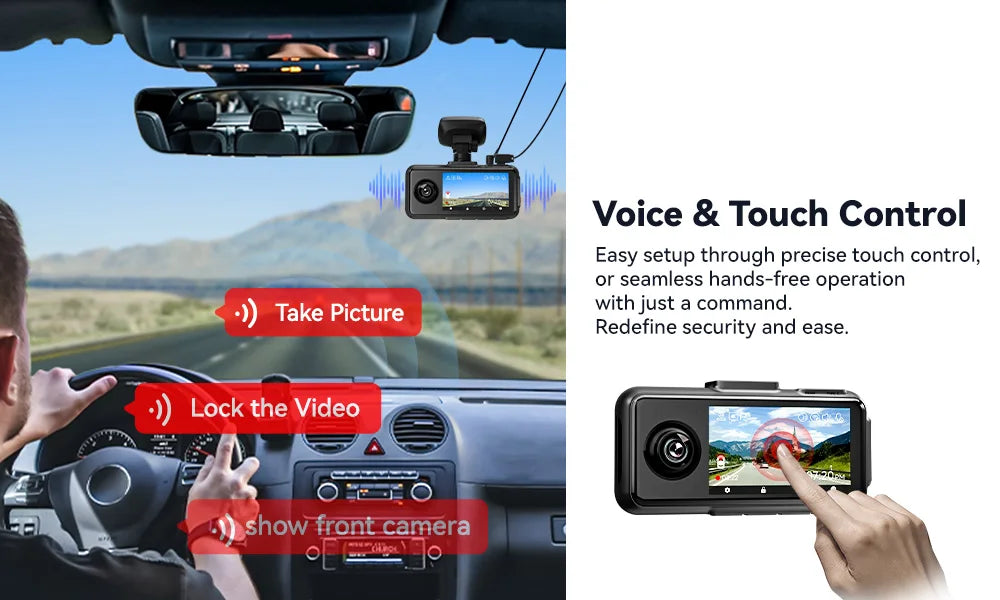 REDTIGER A6  3 Cameras Front/Cabin/Rear Cam 4K