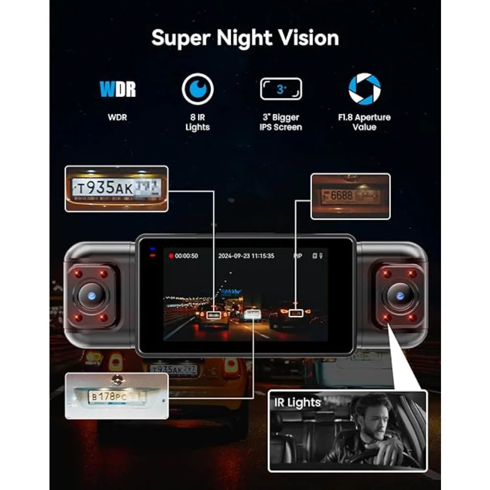 N5 4 Channel Dash Cam 360° View,