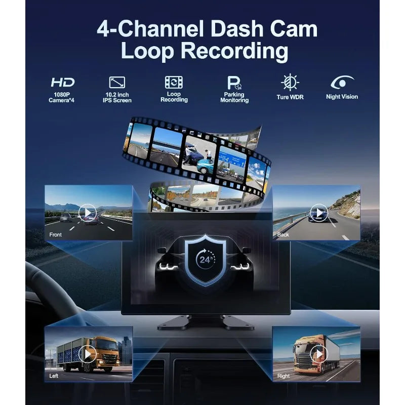 4 Channel 1080p Backup Camera Dash Cam