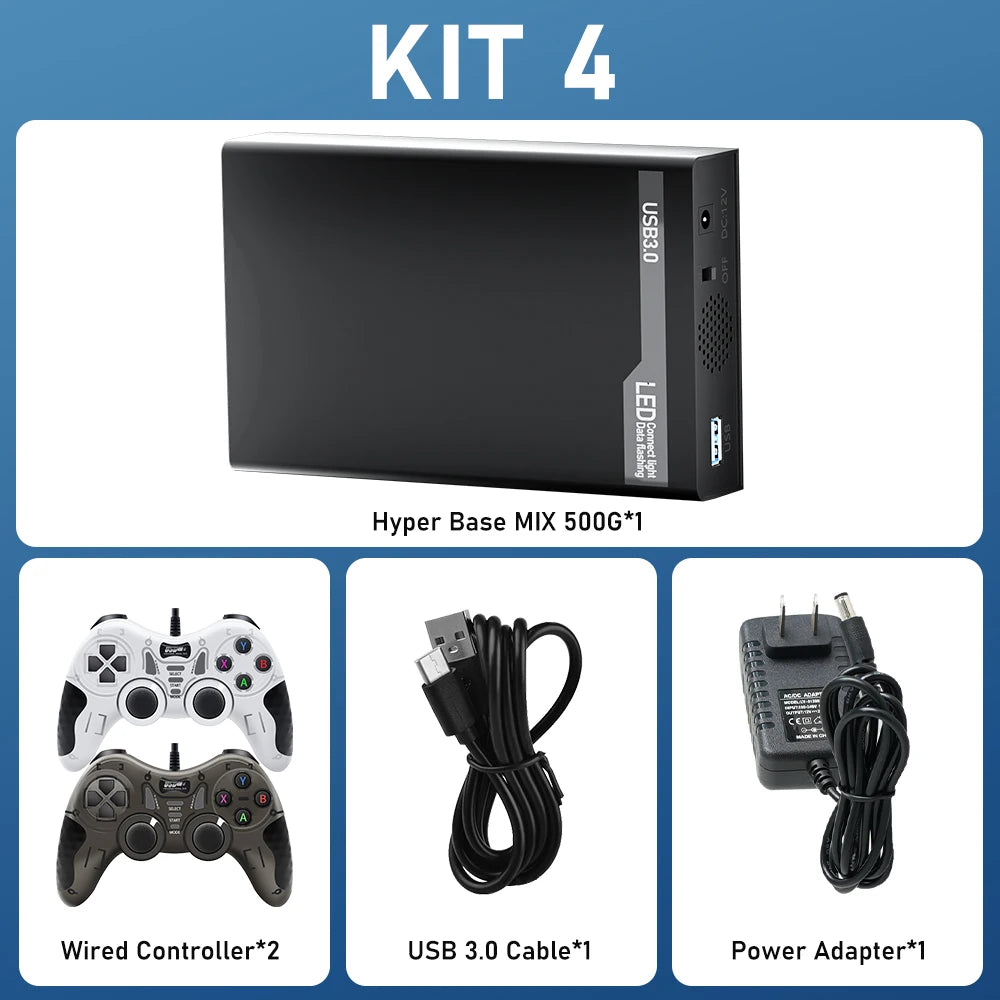500G Retro Gaming HDD Video Game Console with 38200+Games
