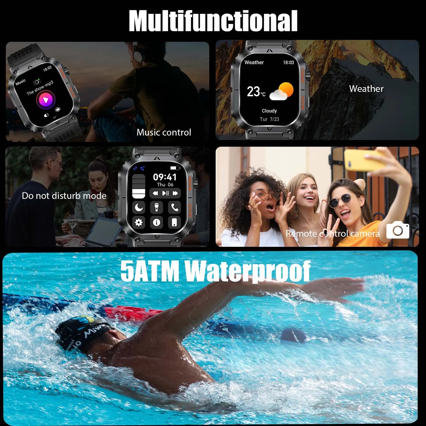 EIGIIS New 5ATM Waterproof Men Military Watch