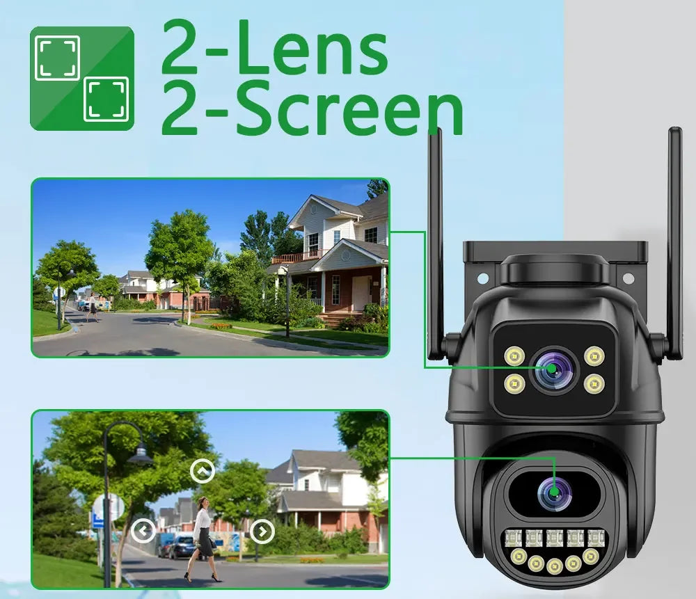 Smart 4K 8MP Wireless Dual Lens PTZ WiFi IP Home Security Camera System 10CH POE NVR H.265 Video Surveillance Set CCTV Kit ICsee