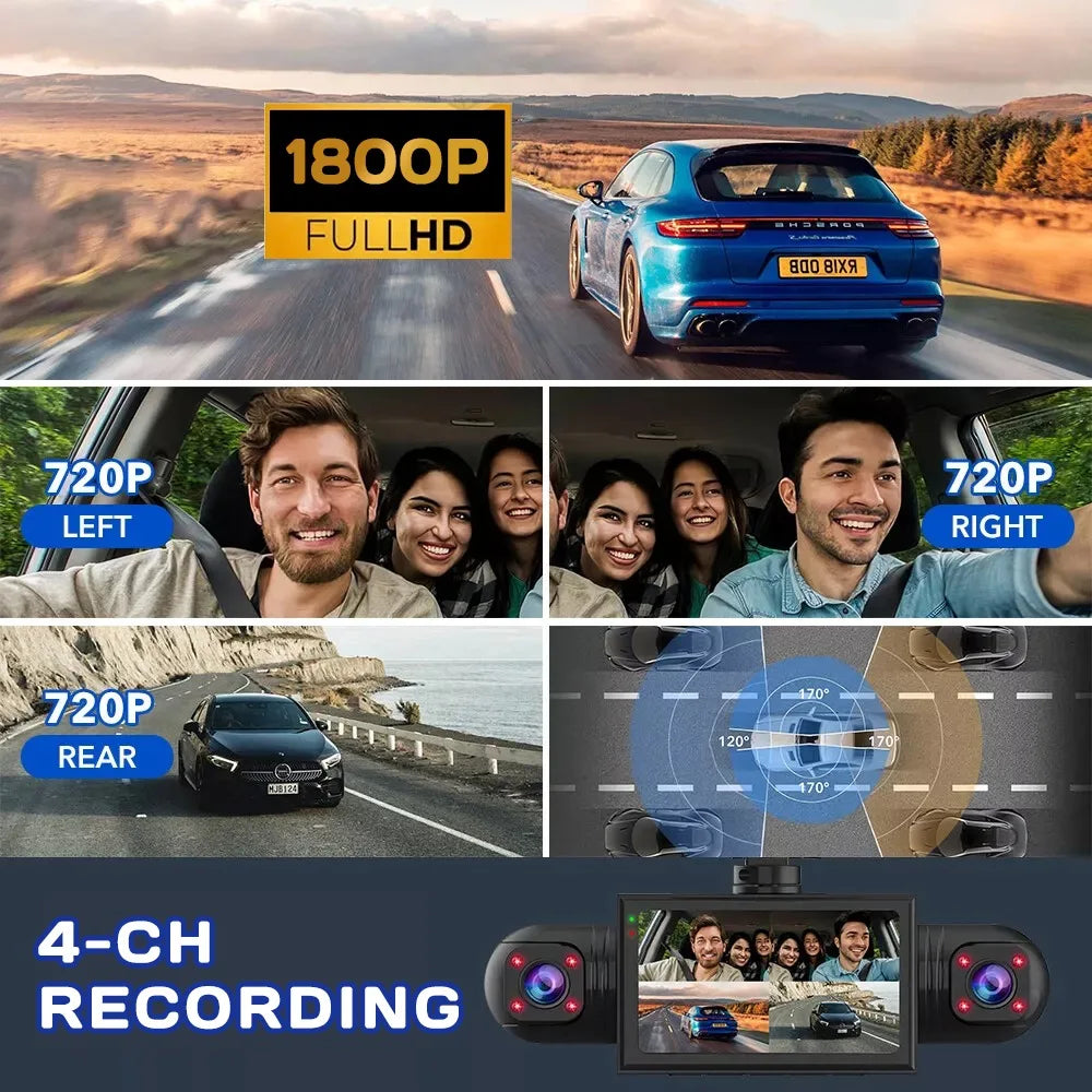 3.0″ IPS 360° Dash Camera HD 1080P