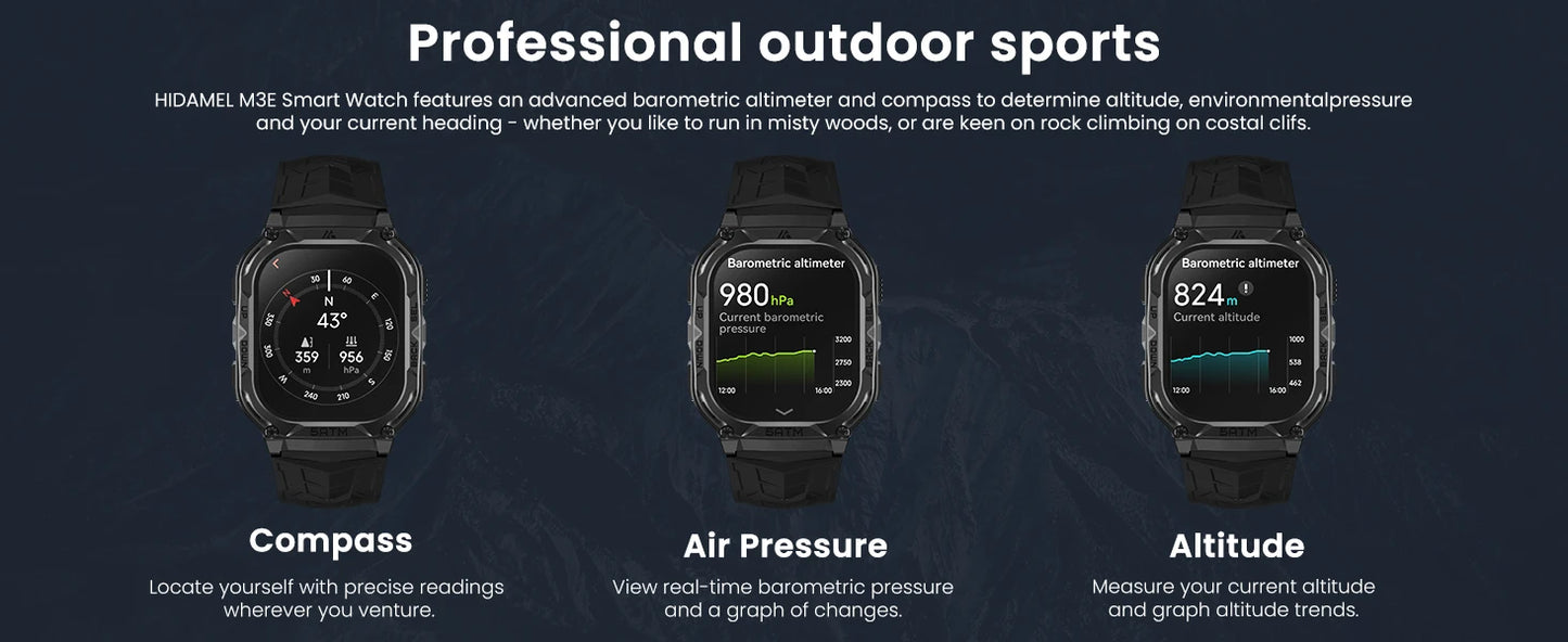 HIDAMEL M3E GPS Smart Watch For Men