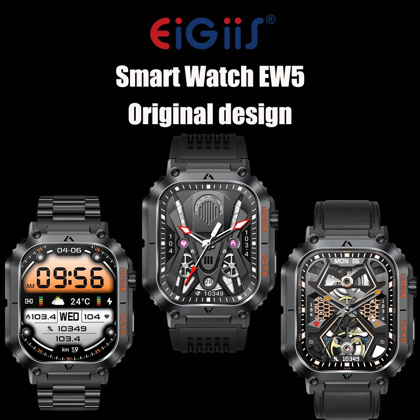 EIGIIS New 5ATM Waterproof Men Military Watch