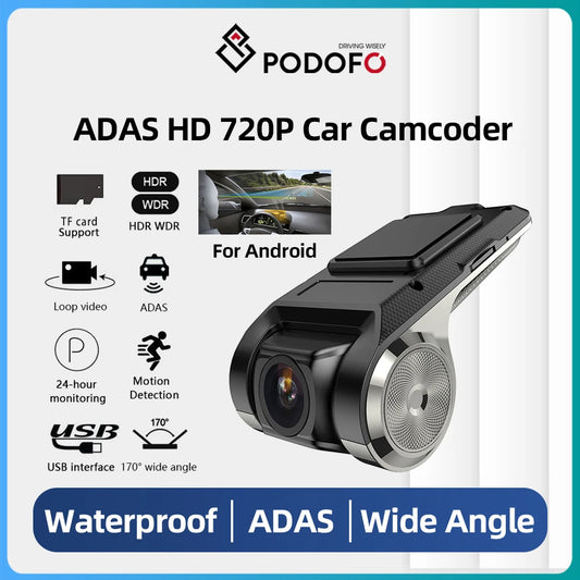 Podofo ADAS Dash Cam Dvr Dash Camera Car DVR HD Dashcam