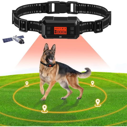 GPS Wireless Dog Fence. IPX7 Waterproof Dog Training Collar.