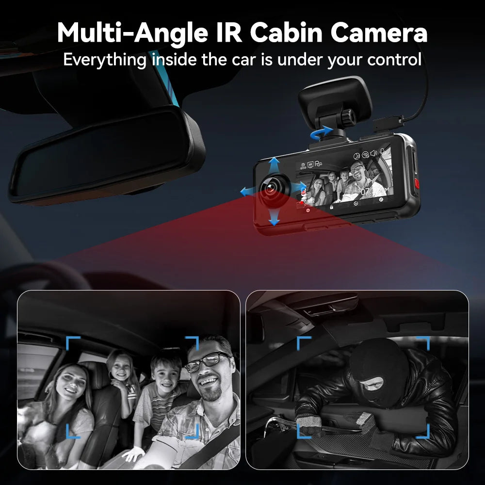 REDTIGER A6  3 Cameras Front/Cabin/Rear Cam 4K