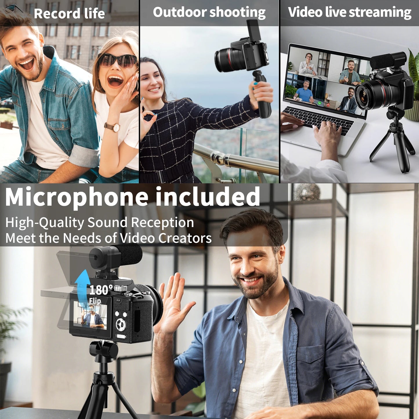 NBD 5K&64MP Digital Cameras For Photography, , Vlogging Camera With Auto Focus