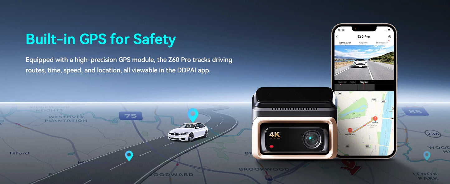 2025 New DDPAI 4K Dash Cam Z60 Pro SONY STARVIS2