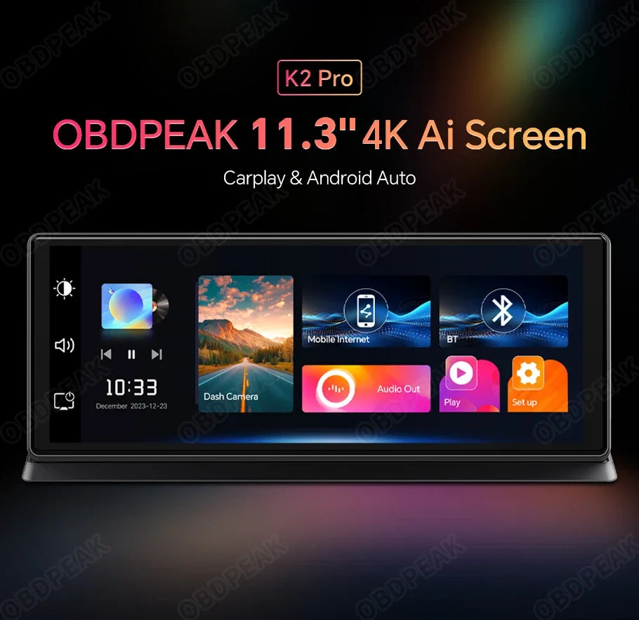 11.3 inch Car DVR 4K Dash Cam