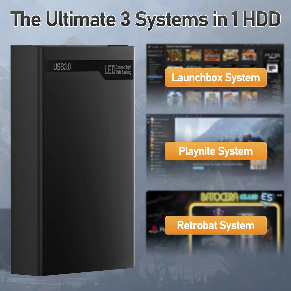 500G Retro Gaming HDD Video Game Console with 38200+Games