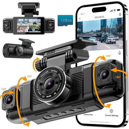 N5 4 Channel Dash Cam 360° View,