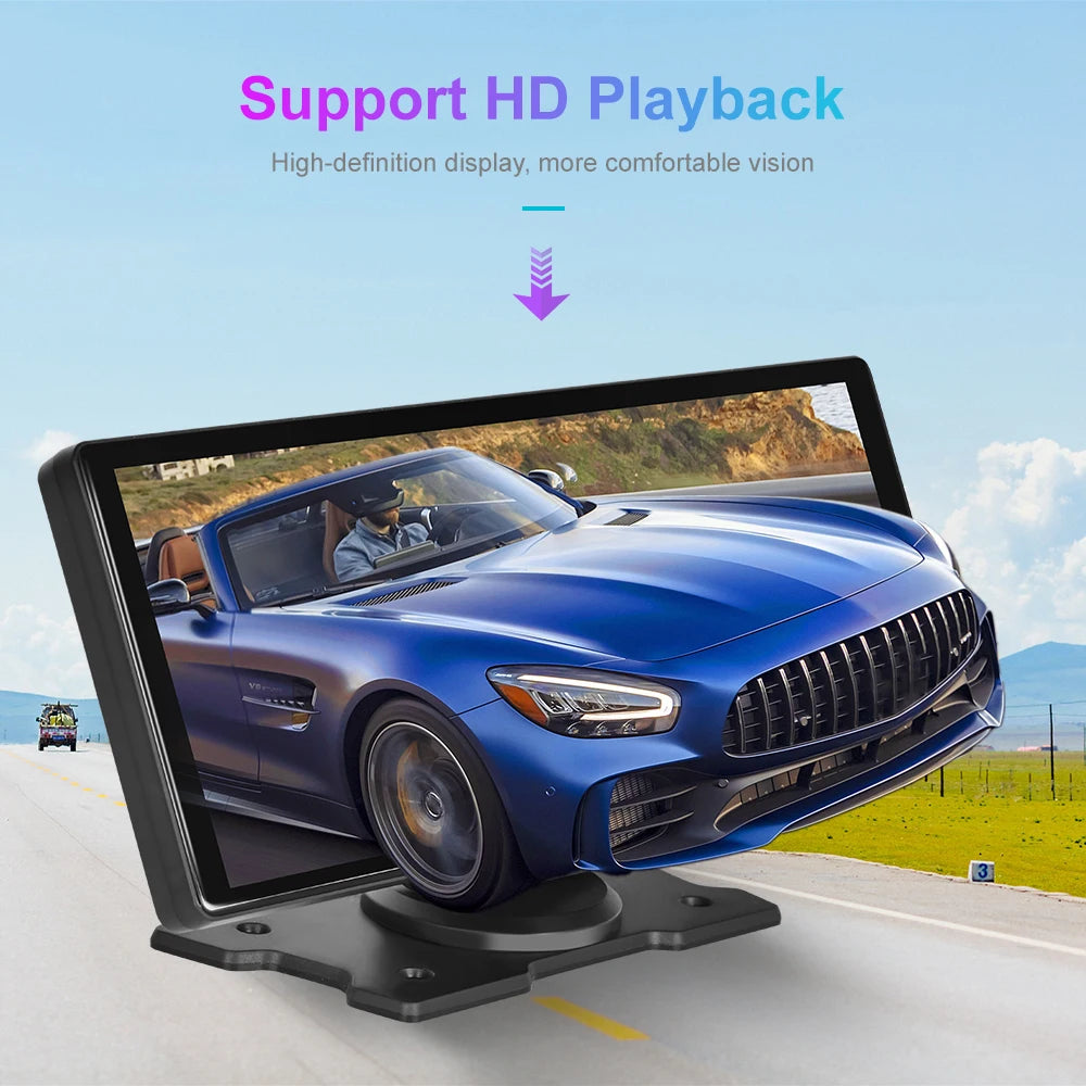 Podofo 10.26" Dash Cam 4K Rearview Camera Dashboard DVR Car Monitor