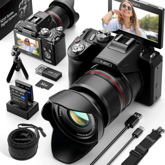 NBD 5K&64MP Digital Cameras For Photography, , Vlogging Camera With Auto Focus