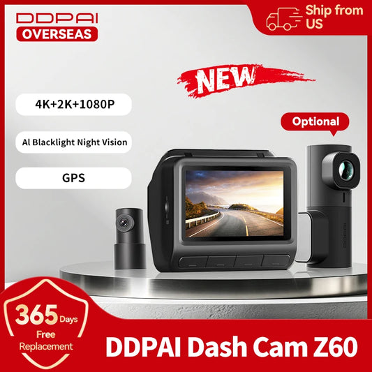 DDPAI Z60 4K+2K+1080P Dashcam  ADAS NightVIS 2.0 Dash Camera 24H Parking Monitor
