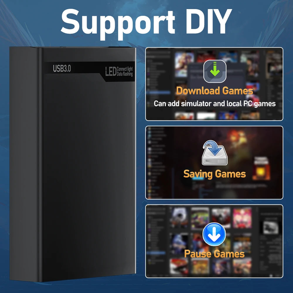 500G Retro Gaming HDD Video Game Console with 38200+Games