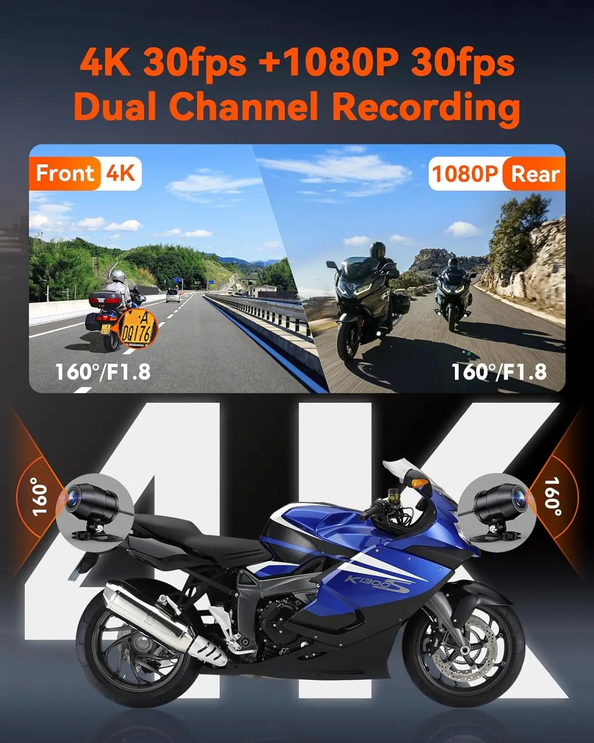 F1 Motorcycle 4K Dash Cam