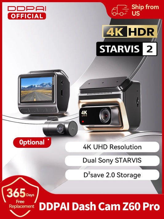 2025 New DDPAI 4K Dash Cam Z60 Pro SONY STARVIS2